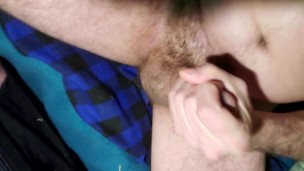 Male cumshot - Playing with my creamy cum after