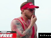 Slutty Adira Allure Spitroasted By Hunk Life Guard & Hung Jock 1/16