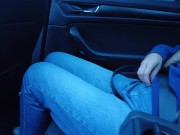 Innocent girl plays with pussy in taxi, until driver sees, public masturbation 4/16