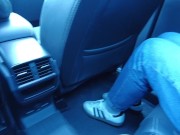 Innocent girl plays with pussy in taxi, until driver sees, public masturbation 6/16