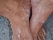 Cum on my own beautiful feet soles