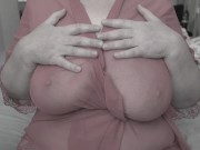 I apply cream to my big, saggy, natural, soft tits. 2/16