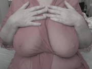 I apply cream to my big, saggy, natural, soft tits. 3/16