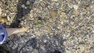 Playing with stones using toes