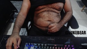 Bear Cub plays in webcam