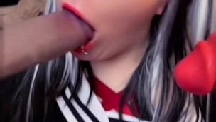 Halloween Whore Sucks Two Cocks (Extended Preview)