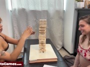 Sexy babe licking and fucking her friends tight pussy as she won their strip game 4/16