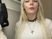 (Giantess/Vore) Egirl swallowing some little men 1/16