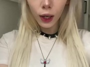 (Giantess/Vore) Egirl swallowing some little men 13/16