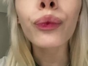 (Giantess/Vore) Egirl swallowing some little men 15/16