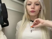 (Giantess/Vore) Egirl swallowing some little men 3/16