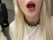 (Giantess/Vore) Egirl swallowing some little men 7/16