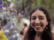 Crazy CUMWALK on Public Waterfall Full of People Blowjob in Public Toilet 10/16