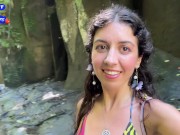 Crazy CUMWALK on Public Waterfall Full of People Blowjob in Public Toilet 16/16