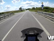 VIP4K. Pretty brunette loves to ride bikes and huge cocks. Hot sex with George Uhl & Helina Dream 3/16