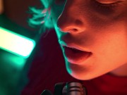 ASMR Ear Licking & Close Breathing in Red Dress 10/16
