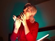 ASMR Ear Licking & Close Breathing in Red Dress 13/16