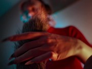 ASMR Ear Licking & Close Breathing in Red Dress