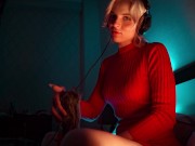 ASMR Ear Licking & Close Breathing in Red Dress 7/16