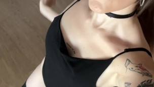 Beautiful bitch in cat costume shows her ass💕