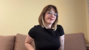 Beautiful brunette shows off her lush tits