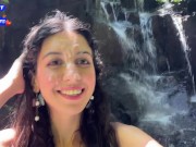 Cum on Face in Public Locker Room and Cumwalk at the Waterfall