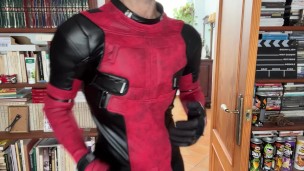 Deadpool strips and cums HARD
