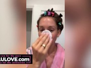 Big boobs babe does makeup & hair for Halloween costume, black toenails & fingernails hands/feet closeups - Lelu Love 8/16