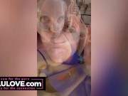 Big boobs babe does makeup & hair for Halloween costume, black toenails & fingernails hands/feet closeups - Lelu Love 9/16