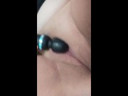 Pregnant milf watches porn and squirts