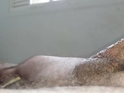 extremely wet blowjob, naughty fucks his throat leaving the dick bubbling with her spit