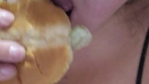 Big tits and a burger!