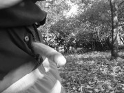 Woodland public piss result in hard cock nearly caught so I just had to wank till cum squirts