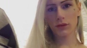 Sexy horny transgender late night cam show, messy ending