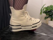 Girlfriend Full Weight Trampling in Platform Converse - Cock Balls Crush Trample, Shoejob, CBT, Boot - Screenshot 14 of 16 - Shoejob