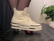 Girlfriend Full Weight Trampling in Platform Converse - Cock Balls Crush Trample, Shoejob, CBT, Boot - Screenshot 5 of 16 - Trampling