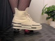 Girlfriend Full Weight Trampling in Platform Converse - Cock Balls Crush Trample, Shoejob, CBT, Boot - Screenshot 6 of 16 - HD