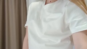 A sexy student in panties just wants to take them off...