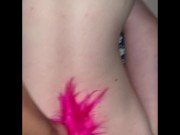 Use all the holes of the pink hair slut 1/16