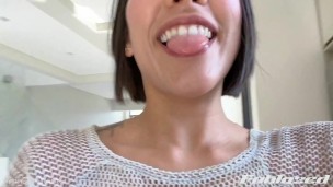 SQUIRTING or PEEING? She's Horny that Neighbors might catch Her