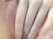 Ginger Wilde plays with her pussy close up