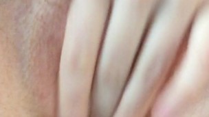 Ginger Wilde plays with her pussy close up