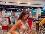 Compilation: showing my boobs in the store