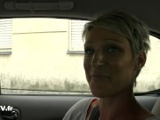 Trio in a car with a french MILF 1/16