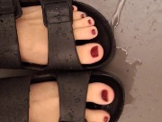 Rosie’s ASMR Wet Slippery Foot Play in a Puddle