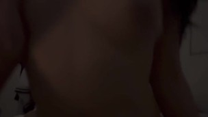 Asian wife’s wet pussy sounds while she rides