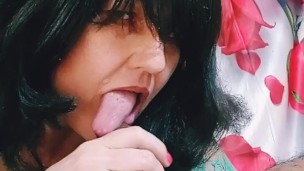 A MILF and her stepson with black cock