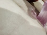 i make this pink dildo covered in my pussy juice
