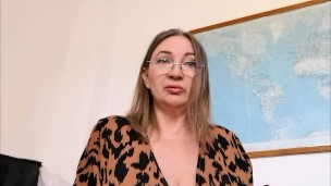 Speedy Exit: Busty Granny Helps Horny Step-Grandson Get Ready. POV