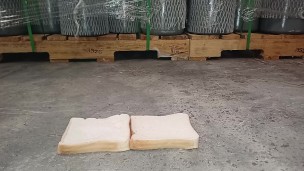 Bread Trample & Crush. See my dirty bootprint on bread, imagine this on your face 👣👣